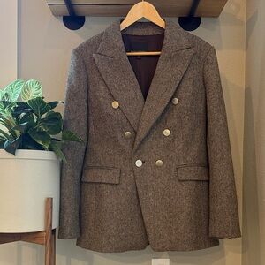 Banana Republic Tweed Blazer with Gold Accents